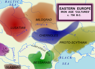 Археологические культуры Восточной и Центральной Европы в середине VIII века до н. э.
