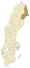 Расположение провинции Норрботтен в Швеции