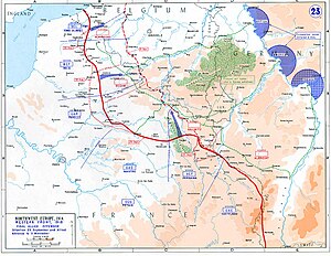 Карта последних наступлений союзников на Западном фронте, 1918 г.