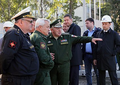 С заместителем Министра обороны Русланом Цаликовым. Санкт-Петербург, 12 сентября 2015.