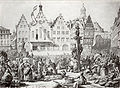 Frankfurt am Main, Germany de: Proklamation der Annexion der Freien Stadt Frankfurt durch Preußen am 8. Oktober 1866 Bleistiftzeichnung von Johann Heinrich Hasselhorst. Historisches Museum, Frankfurt