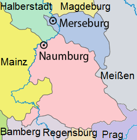 Территория епископства в 1517 году.