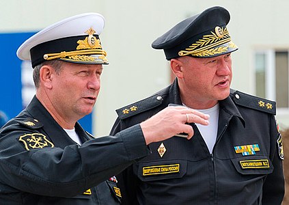 Главнокомандующий ВМФ России адмирал В.В. Чирков в Вилючинске. 2014 г.