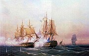 К. В. Шаренберг «Захват фрегатом „Венус“ шведского линейного корабля „Ретвизан“ 23 июня 1790 года»