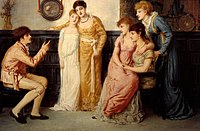 Юноша, рассказывающий сказки дамам, 1870, Британская галерея Тейт, Лондон, Англия.