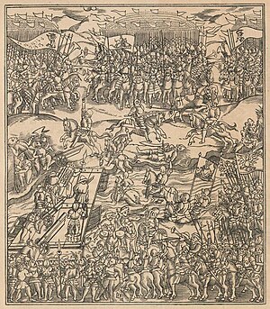 Гравюра неизвестного автора с изображением Невельской битвы. Краков, 1611