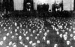 Заседание II Всероссийского съезда Советов в Смольном. 25 октября (7 ноября) 1917 года