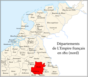 Департамент Форе на территории исторических Нидерландов в 1811 году