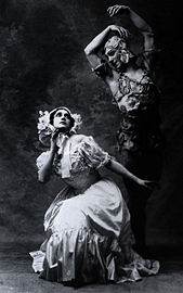 Карсавина и Нижинский на премьере «Призрака розы», 1911 г.