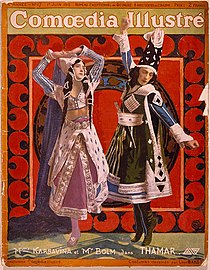 Обложка журнала «Комедиа иллюстре[fr]», 1912 г. Тамара Карсавина и Адольф Больм в балете «Тамара». Национальная галерея Австралии