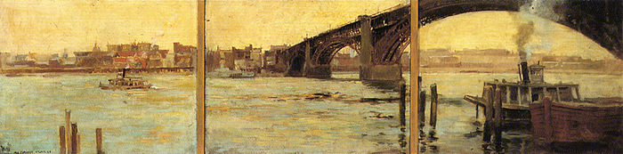 Вид Сент-Луиса, триптих; холст, масло, 1898 год