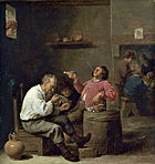 Курящие крестьяне в таверне. Ок. 1637. Дерево, масло. Музей Тиссена-Борнемисы, Мадрид