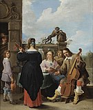 Семейный концерт на террасе. Между 1640 и 1649. Холст, масло. Частное собрание