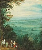 Пейзаж с фигурами. Между 1630 и 1650. Дерево, масло. Художественная галерея, Абердин, Великобритания