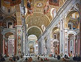 Внутренний вид базилики Святого Петра в Риме. 1740-е гг. Холст, масло. Ка-Реццонико, Венеция