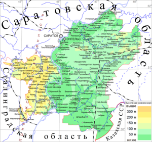 Автономная Социалистическая Советская Республика Немцев Поволжья на карте