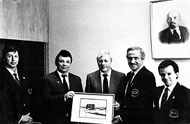 Вячеслав Гаврилин (в центре) в кабинете Госкомспорта СССР, 1980-е годы
