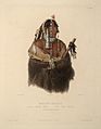 Воин племени манданов. Акварель, 1839 г.