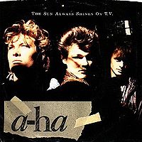 Обложка сингла a-ha «The Sun Always Shines on T.V.» (1985)