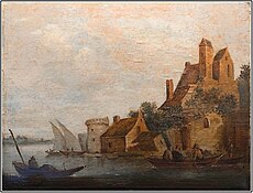 «Речной пейзаж с рыбацкими лодками», 1640