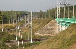 Развязка с Белорусским направлением, вид на север к Кубинке-2.