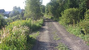 Щебневая дорога от Бекасово-1 при въезде в посёлок