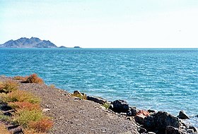 Берег Каспийского моря, город Туркменбаши, Туркменистан, октябрь 2000 года.