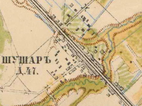 План деревни Шушары (совр. Ленсоветовский). 1885 год