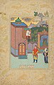 Садик Бек. Рудабе спускает косы для Заля. «Шахнаме» Аббаса I, 1590-1600, Казвин, Библиотека Честер Битти, Дублин