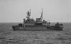 Пограничный сторожевой корабль «Имени XXV съезда КПСС» проекта 97П в районе гибели южнокорейского «Боинга», 17 сентября 1983 года.