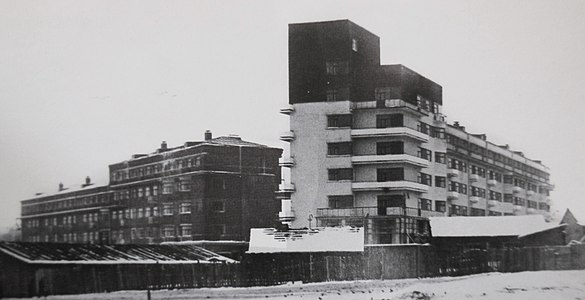 «Дом-корабль» в 1930-е. Вид на оба корпуса