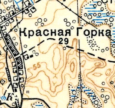 План деревни Красная Горка. 1939 год