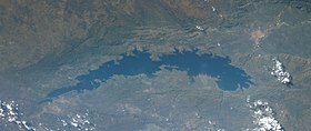 Вид озера с орбиты