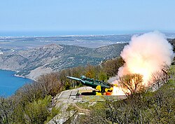 Пусковая установка берегового ракетного комплекса «Утёс» в Крыму.