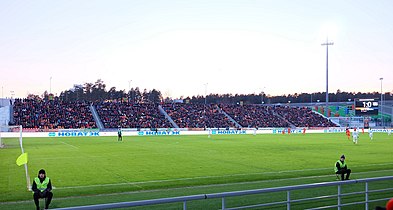 Трибуна «С» во время матча «Урал» — «Рубин», 6 апреля 2017