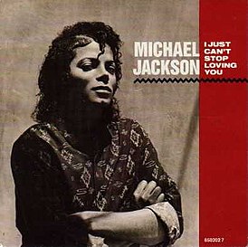 Обложка сингла Майкла Джексона и Саиды Гарретт  (англ.) (рус. «I Just Can't Stop Loving You» ()