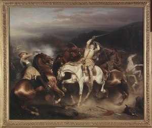 Карл Вальбом. Густав II Адольф в битве под Тшцяно (1853)