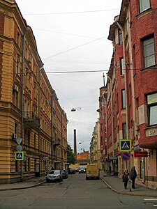 Колпинский переулок, вид от Большой Зелениной улицы
