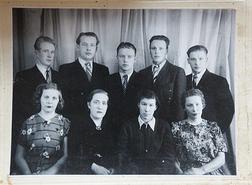 Эйно Киуру (первый слева) с коллегами. Карелия. 1960-е годы