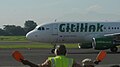 Airbus A320-200 авиакомпании Citilink совершает посадку в аэропорту