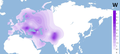 Распространение гаплогруппы W.