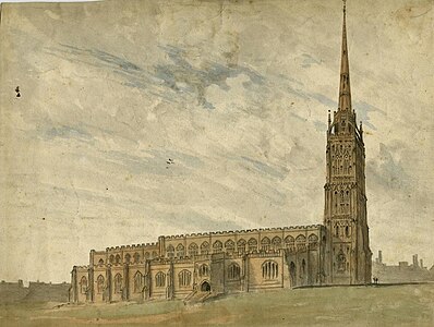 Рисунок средневековой церкви (Уильям Кротчruen, 1802)
