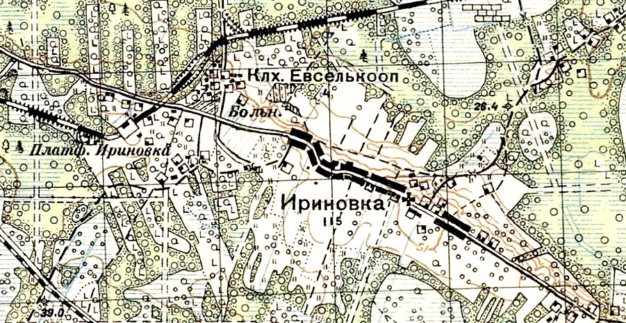 Село Ириновка на карте 1931 года