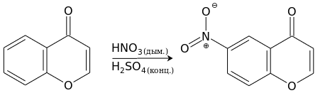 cхема реакции нитрования хромона
