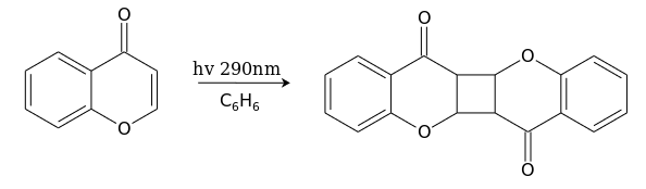 Схема реакции фотодимеризации хромона