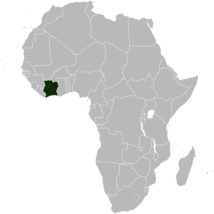 Кот-д’Ивуар на карте Африки