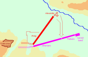 Карта сражения при Херонее