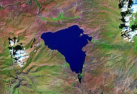 Вид на озеро Чилдыр из космоса