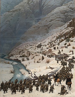 Горный переход. Алексей Данилович Кившенко, картина 1886 года