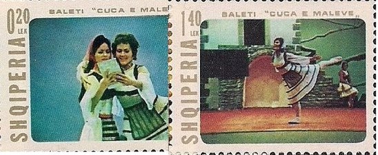 Албания (1976): из серии, посвящённой балету «Девушка с гор» (Mi #1876, 1880; Yt #1684, 1688)[^]
